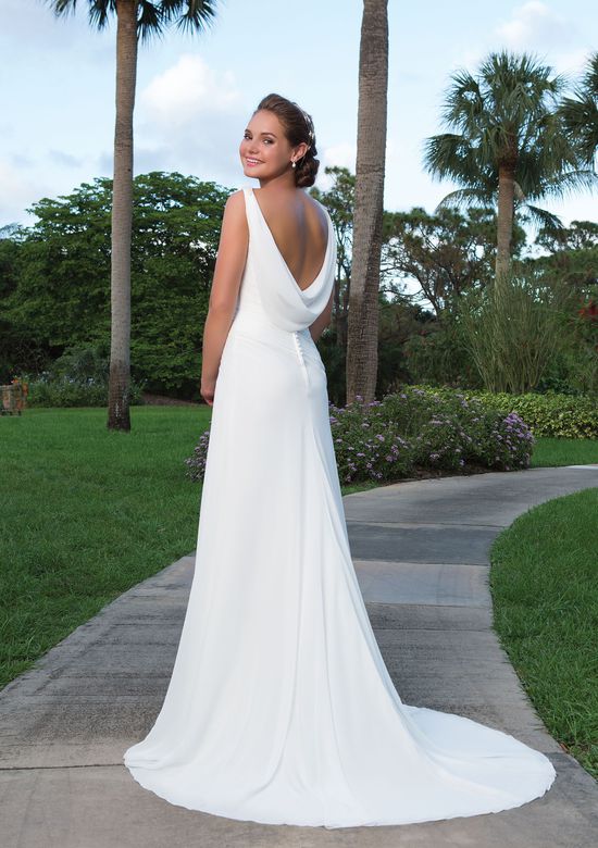 Style 6118 Chiffon Straight Gown with VNeck Sweetheart Gowns