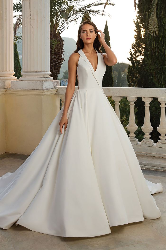 satin ball gown