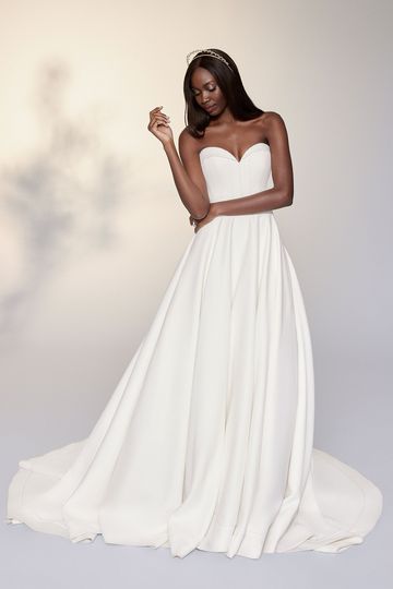 justin alexander satin wedding dress