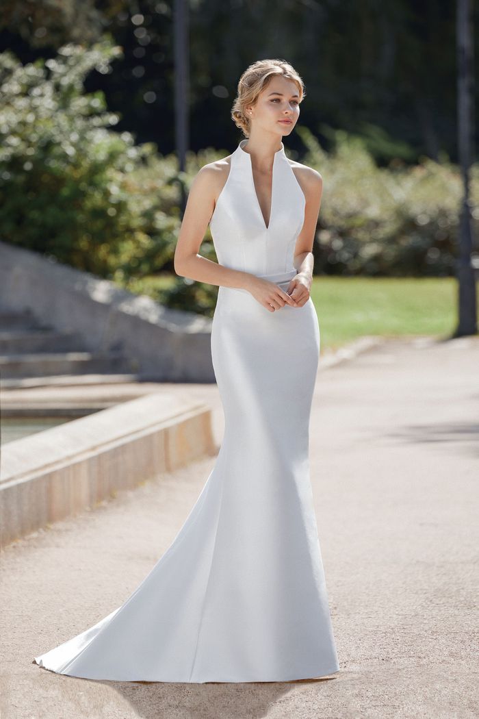 mikado fit and flare dress