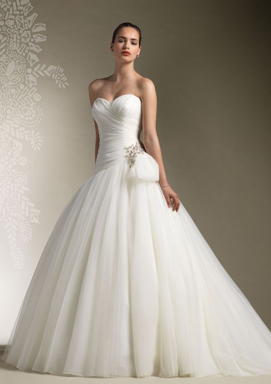 Style 8610 Tulle ball gown accentuated with a sweetheart neckline