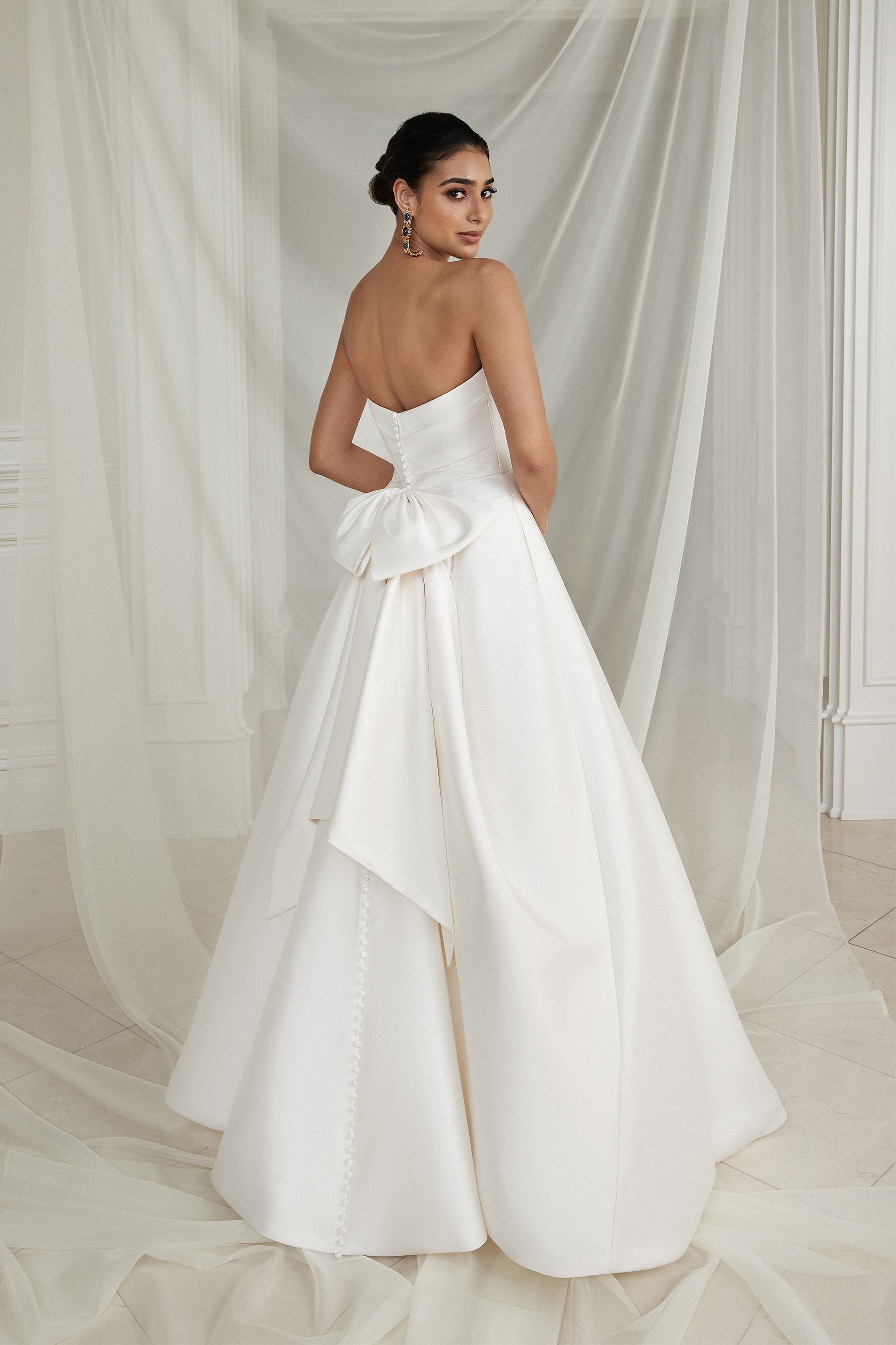Style Estelle Strapless Mikado ALine Wedding Dress with Pleated